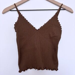 Free People Intimately Easy To Love Rib Cami M/L in Cappuccino